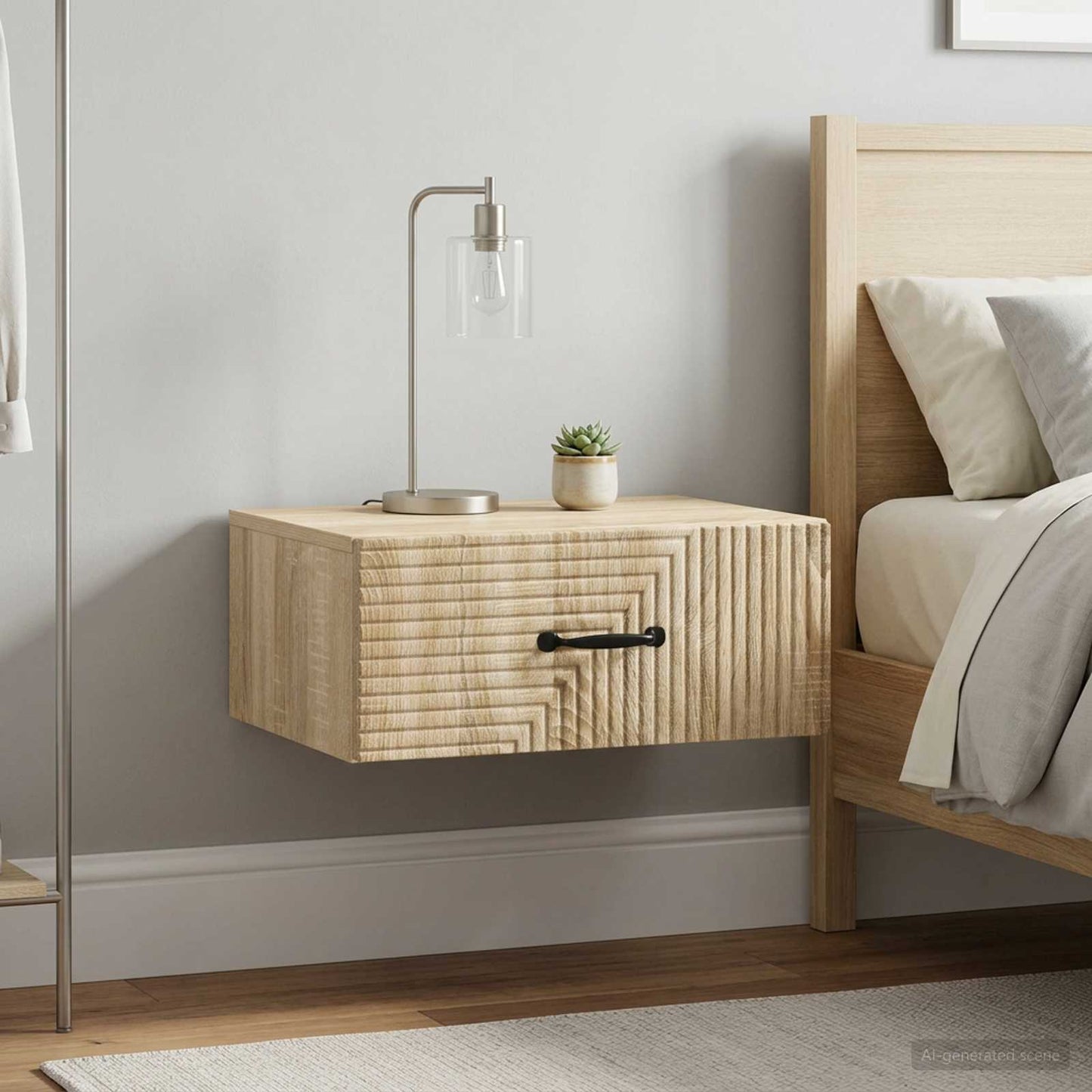 vidaXL Τοίχου Κρεμαστό Κομοδίνο 2 τμχ. Sonoma Δρυς 49 x 34,5 x 20 εκ.