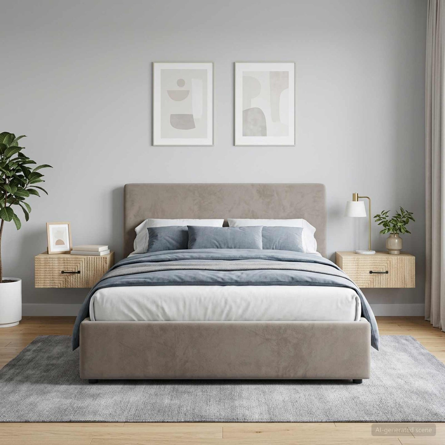 vidaXL Τοίχου Κρεμαστό Κομοδίνο 2 τμχ. Sonoma Δρυς 49 x 34,5 x 20 εκ.