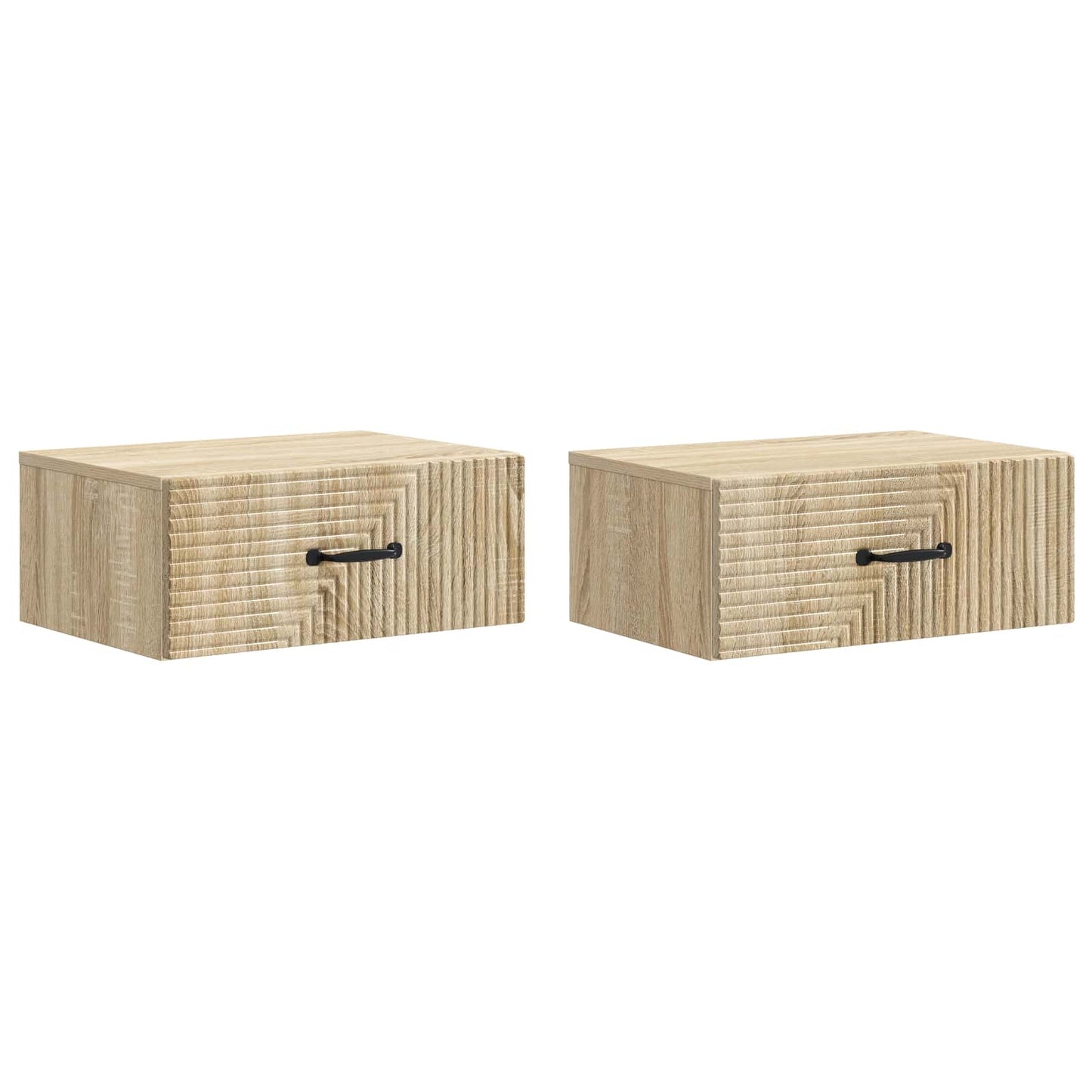 vidaXL Τοίχου Κρεμαστό Κομοδίνο 2 τμχ. Sonoma Δρυς 49 x 34,5 x 20 εκ.