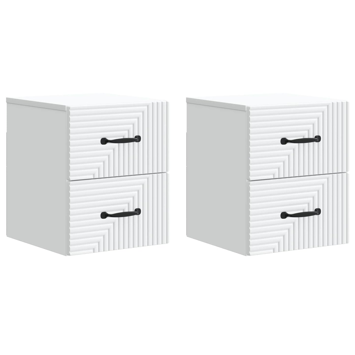 vidaXL Τοίχου Κρεμαστό Κομοδίνο 2 τμχ. Λευκό 34,5 x 33 x 40 εκ