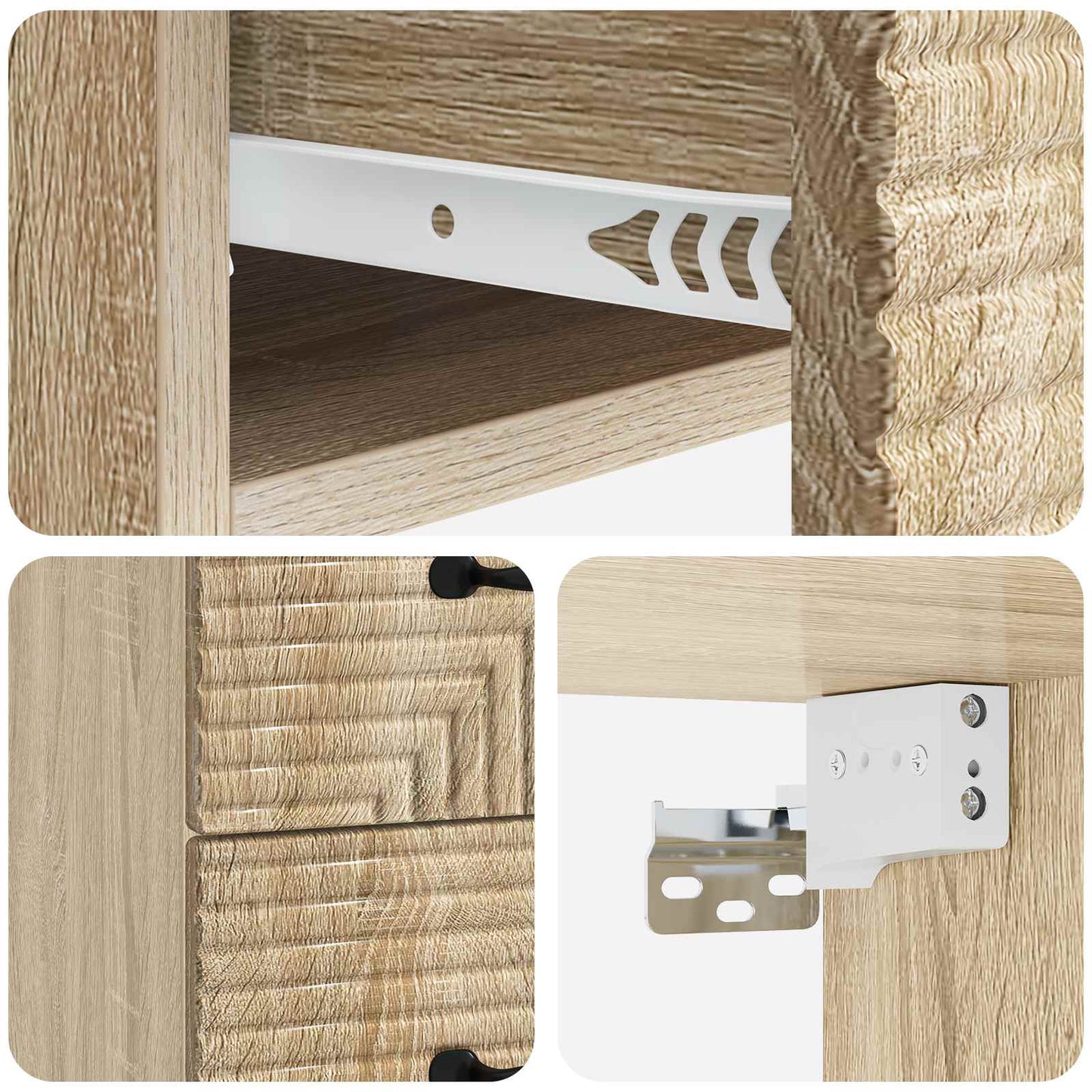 vidaXL Τοίχου Κρεμαστό Κομοδίνο 2 τμχ. Sonoma Δρυς 34,5 x 33 x 40 εκ