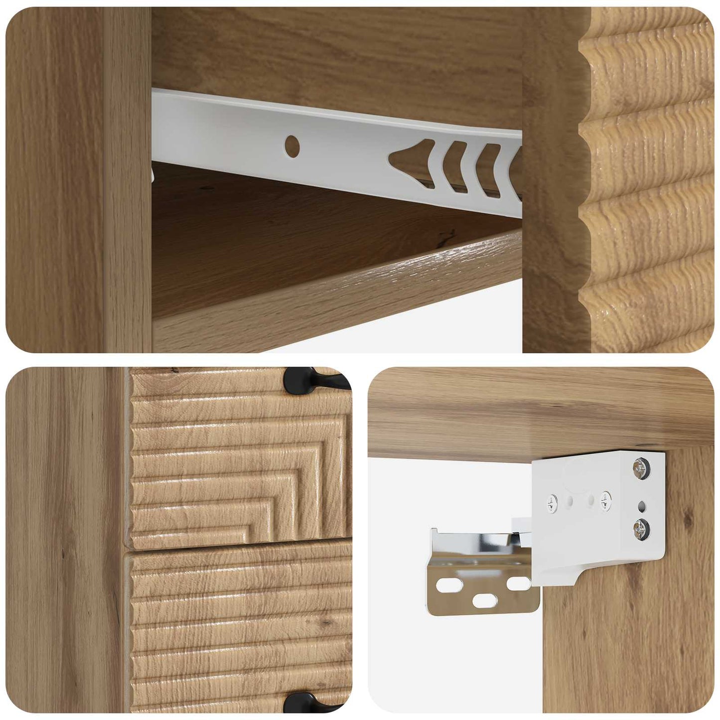 vidaXL Τοίχου Κρεμαστό Κομοδίνο 2 τμχ. Artisan Δρυς 34,5 x 33 x 40 εκ