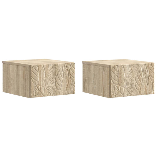 vidaXL Τραπεζάκι Τοίχου 2 τμχ. Sonoma Δρυς 34,5 x 33 x 20 εκ.