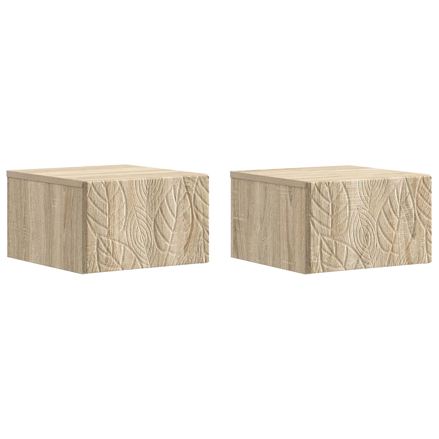 vidaXL Τοίχου Κρεμαστό Κομοδίνο 2 τμχ. Sonoma Δρυς 49 x 34,5 x 20 εκ.