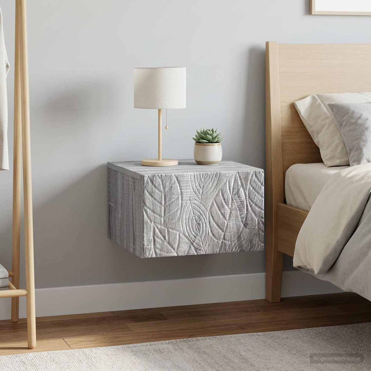 vidaXL Τοίχου Κρεμαστό Κομοδίνο 2 τμχ. Γκρι Sonoma 49 x 34,5 x 20 εκ.