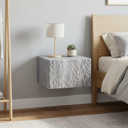 vidaXL Τοίχου Κρεμαστό Κομοδίνο 2 τμχ. Γκρι Sonoma 49 x 34,5 x 20 εκ.