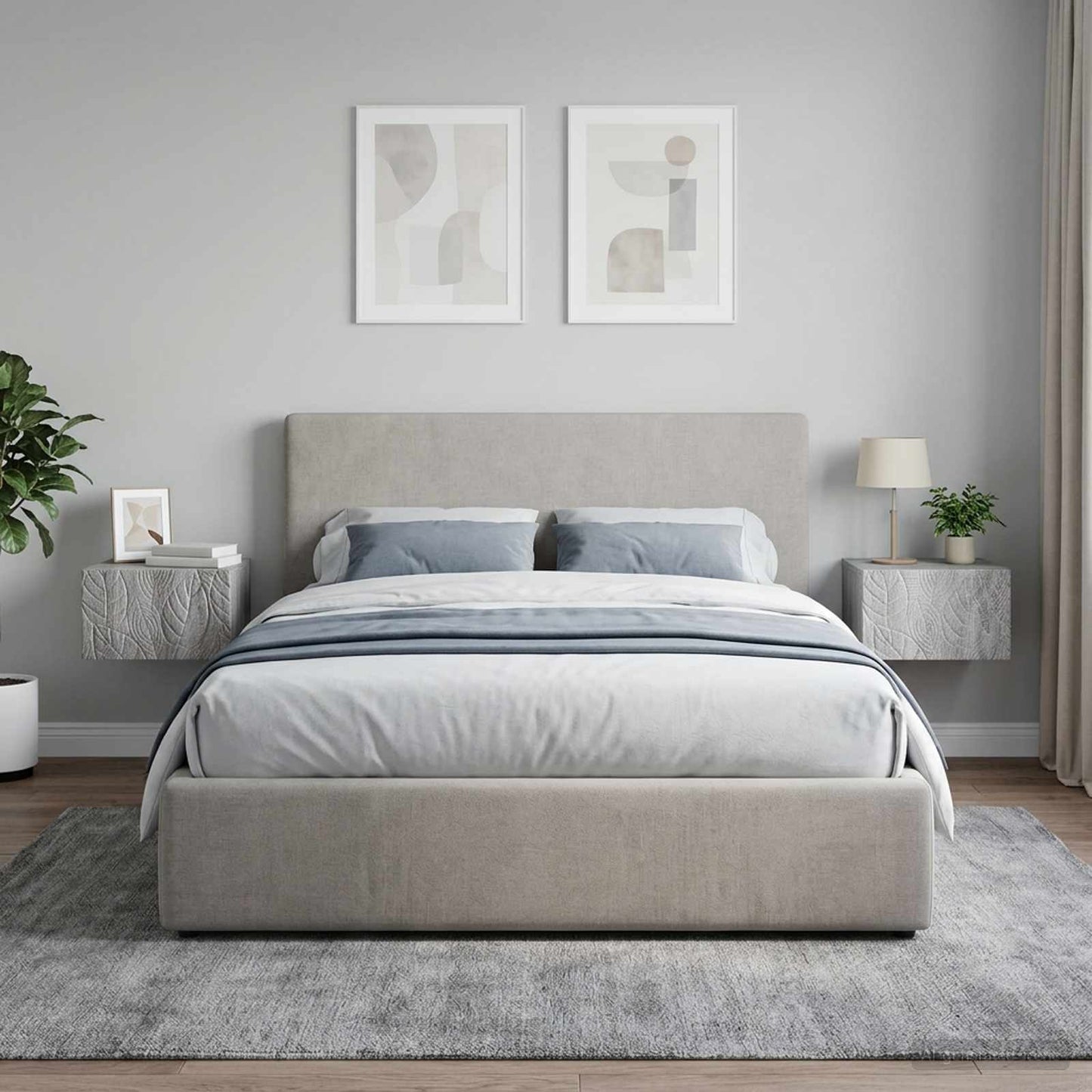 vidaXL Τοίχου Κρεμαστό Κομοδίνο 2 τμχ. Γκρι Sonoma 49 x 34,5 x 20 εκ.