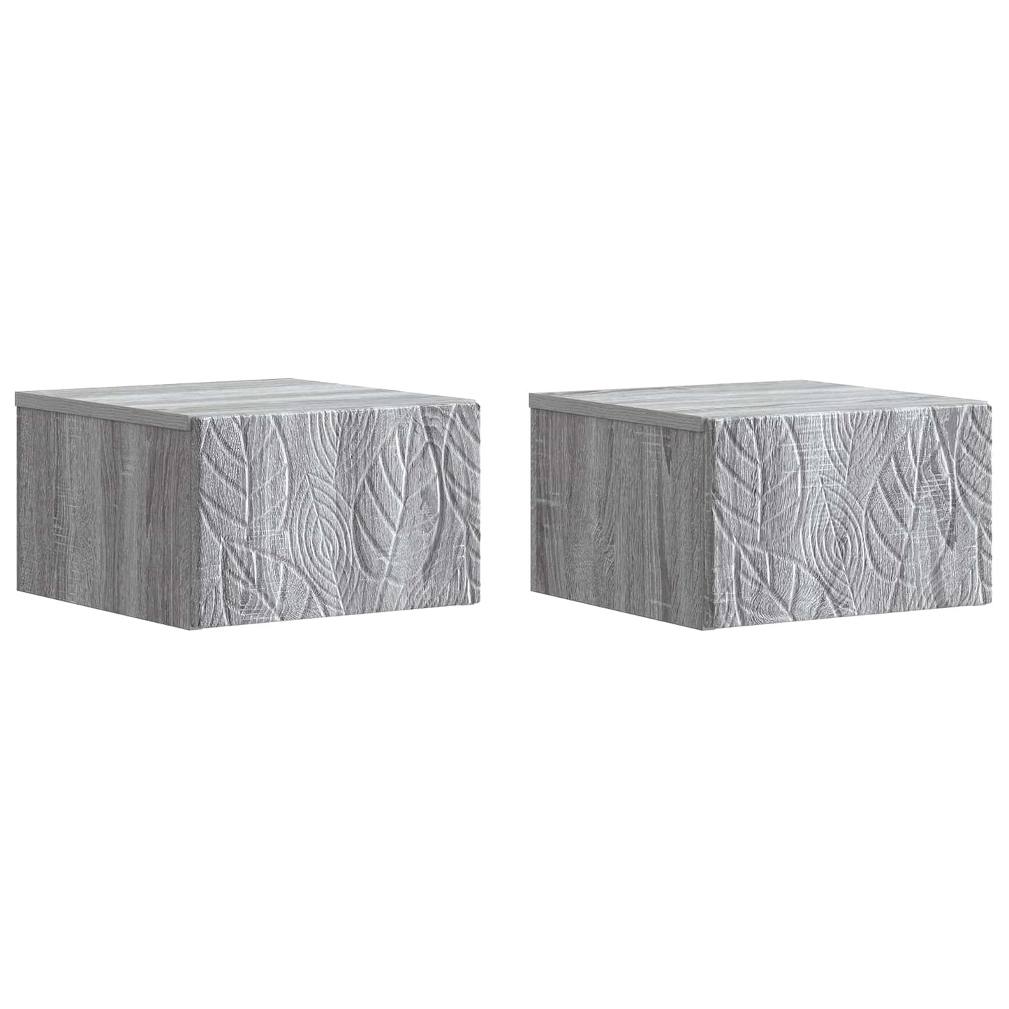 vidaXL Τοίχου Κρεμαστό Κομοδίνο 2 τμχ. Γκρι Sonoma 49 x 34,5 x 20 εκ.