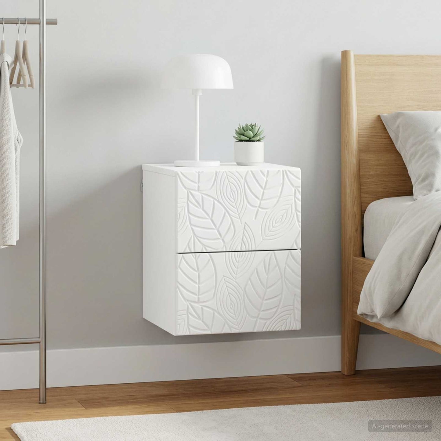 vidaXL Τοίχου Κρεμαστό Κομοδίνο 2 τμχ. Λευκό 34,5 x 33 x 40 εκ