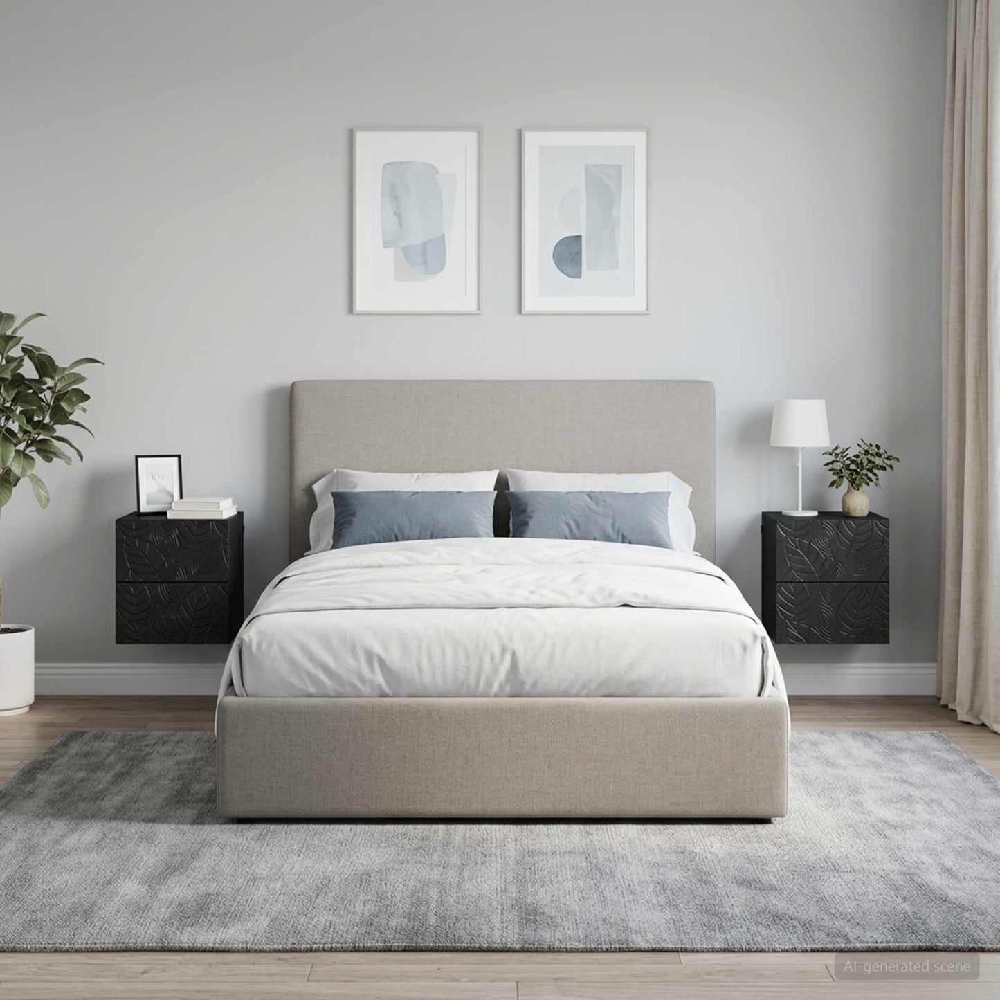 vidaXL Τοίχου Κρεμαστό Κομοδίνο 2 τμχ. Μαύρο 34,5 x 33 x 40 εκ
