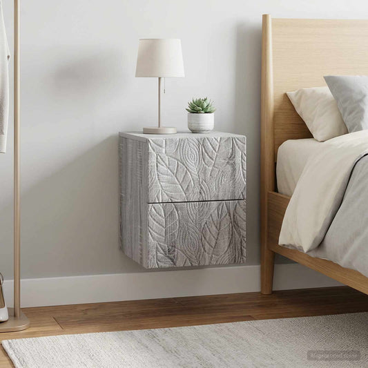 vidaXL Τοίχου Κρεμαστό Κομοδίνο 2 τμχ. Γκρι Sonoma 34,5 x 33 x 40 εκ