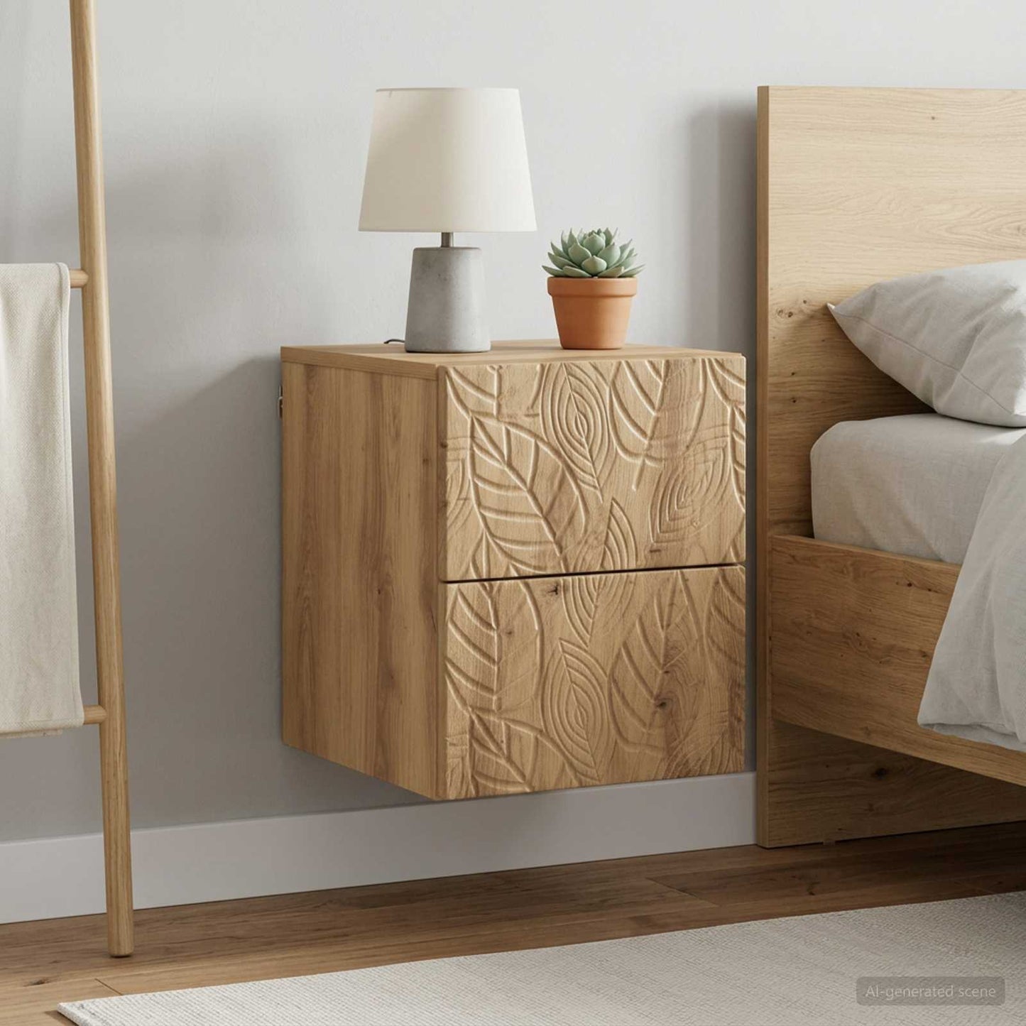 vidaXL Τοίχου Κρεμαστό Κομοδίνο 2 τμχ. Artisan Δρυς 34,5 x 33 x 40 εκ