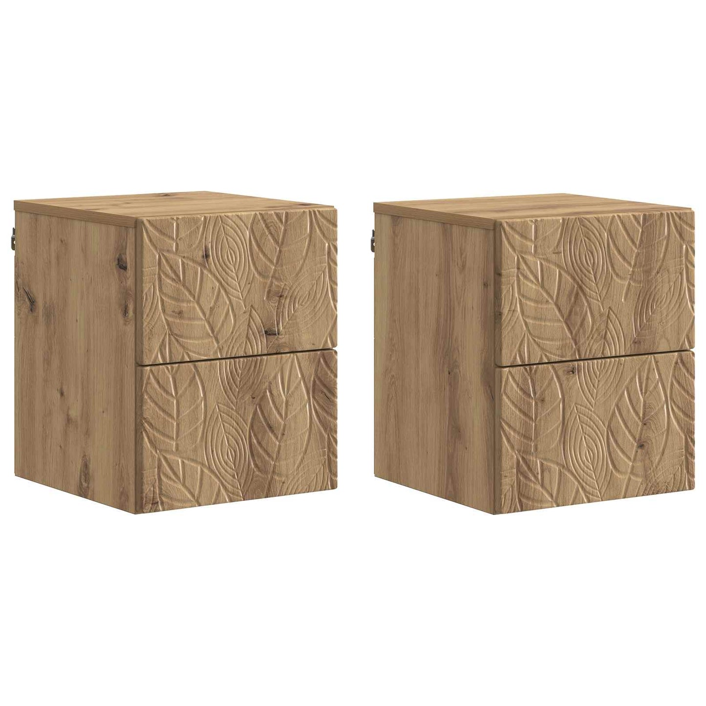 vidaXL Τοίχου Κρεμαστό Κομοδίνο 2 τμχ. Artisan Δρυς 34,5 x 33 x 40 εκ