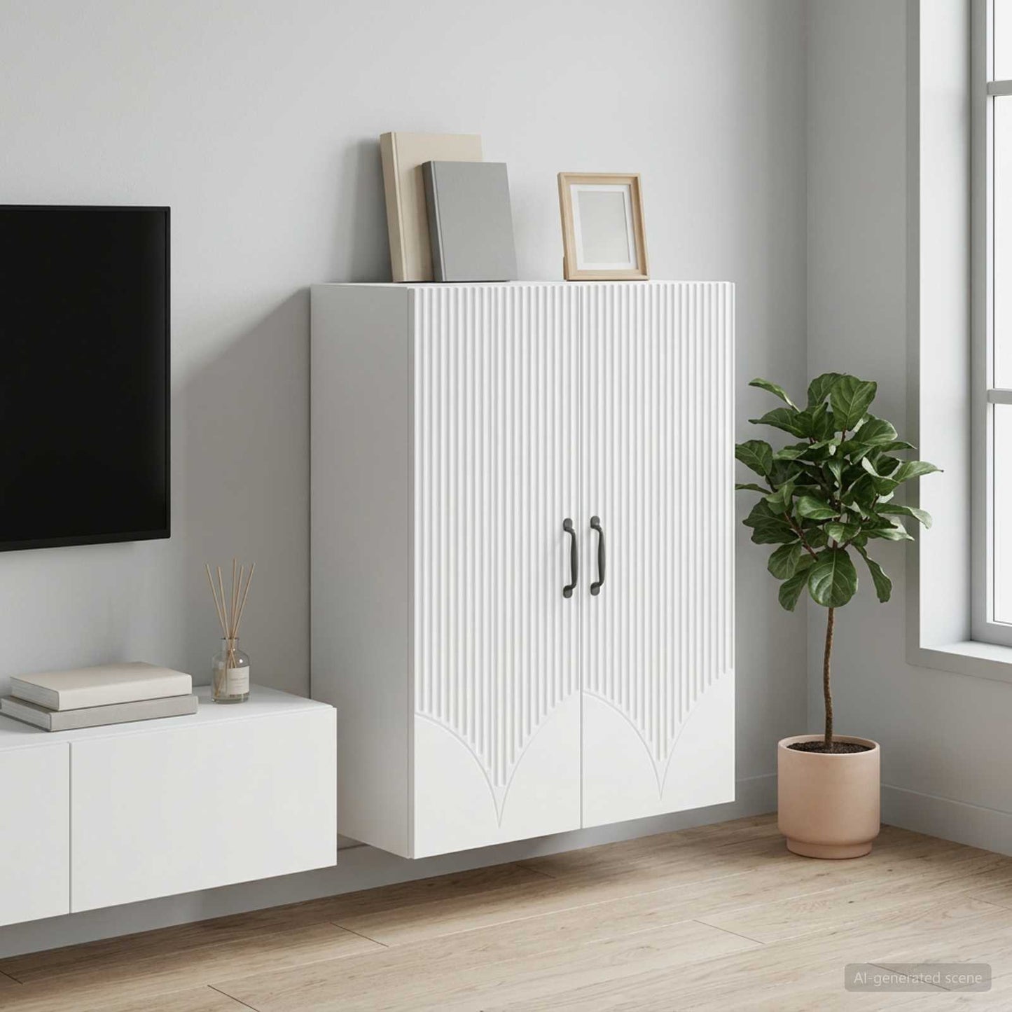 vidaXL Τοίχου Ντουλάπα Λευκό 66 x 34,5 x 90 εκ Επεξεργασμένο Ξύλο