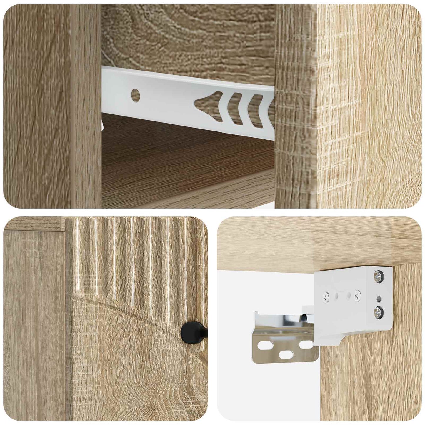 vidaXL Τοίχου Κρεμαστό Κομοδίνο 2 τμχ. Sonoma Δρυς 34,5 x 33 x 20 εκ.