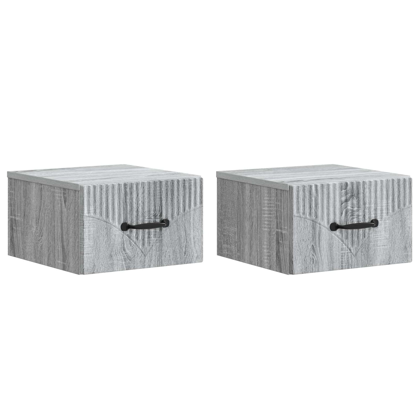 vidaXL Τοίχου Κρεμαστό Κομοδίνο 2 τμχ. Γκρι Sonoma 34,5 x 33 x 20 εκ.