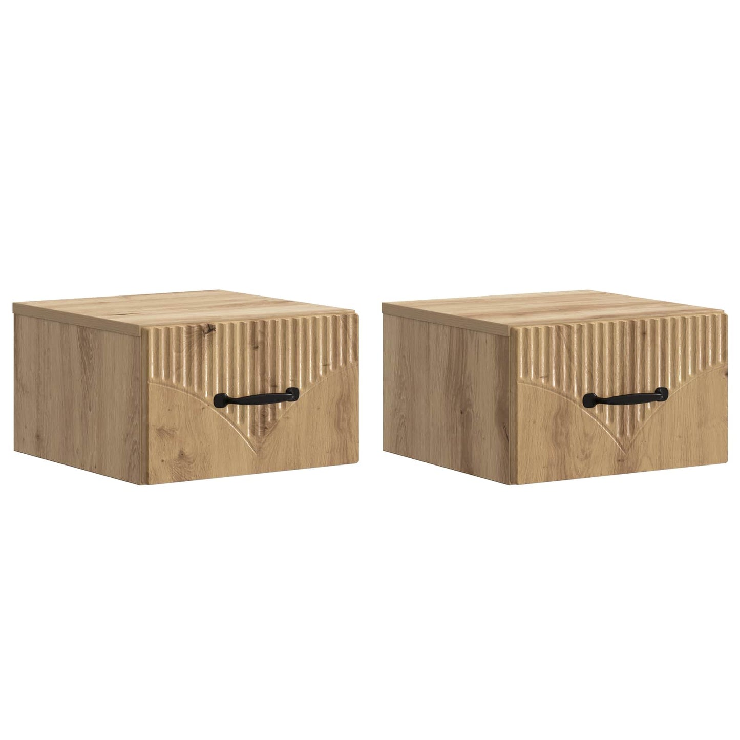 vidaXL Τοίχου Κρεμαστό Κομοδίνο 2 τμχ. Artisan Δρυς 34,5 x 33 x 20 εκ.