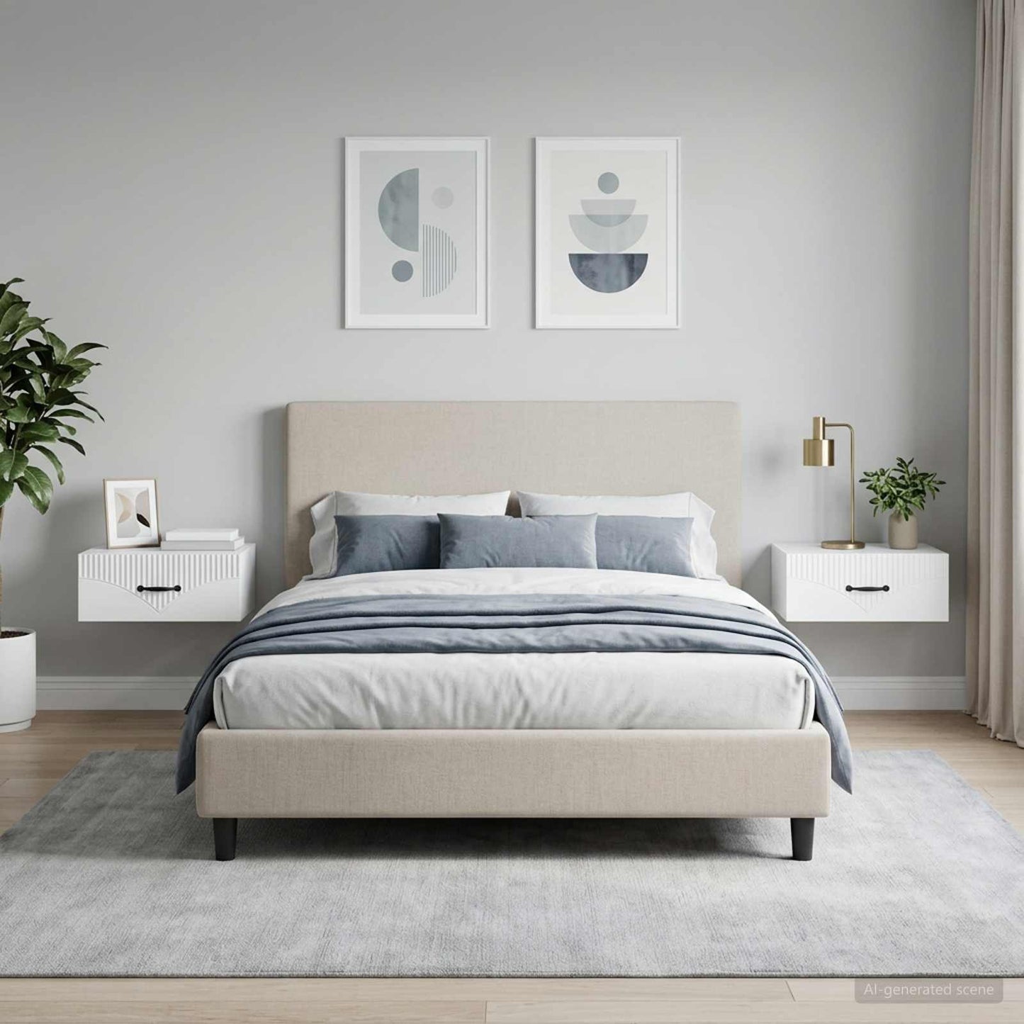 vidaXL Τοίχου Κρεμαστό Κομοδίνο 2 τμχ. Λευκό 49 x 34,5 x 20 εκ.