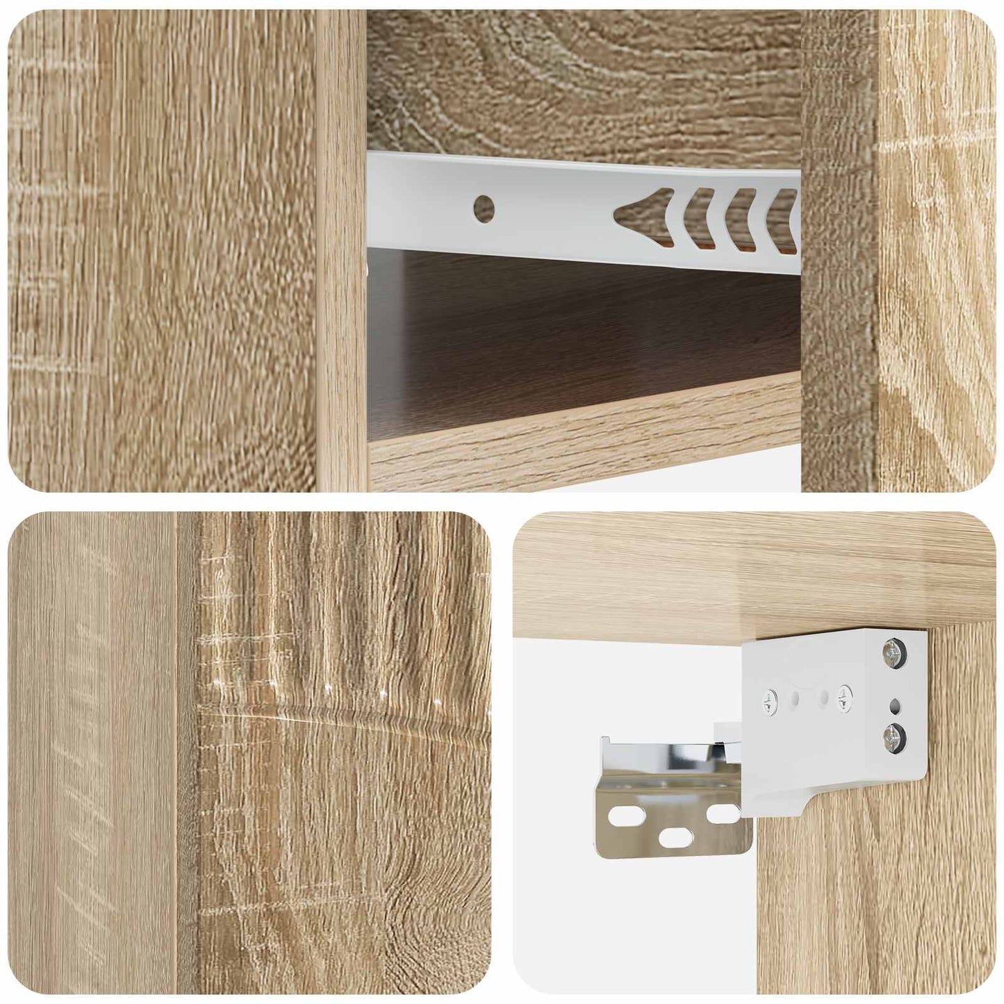 vidaXL Τοίχου Κρεμαστό Κομοδίνο 2 τμχ. Sonoma Δρυς 49 x 34,5 x 20 εκ.
