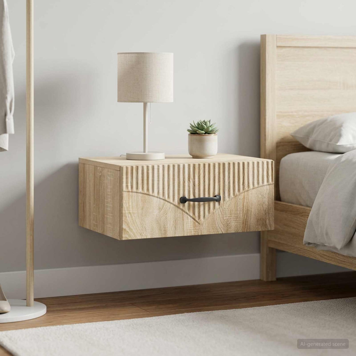 vidaXL Τοίχου Κρεμαστό Κομοδίνο 2 τμχ. Sonoma Δρυς 49 x 34,5 x 20 εκ.