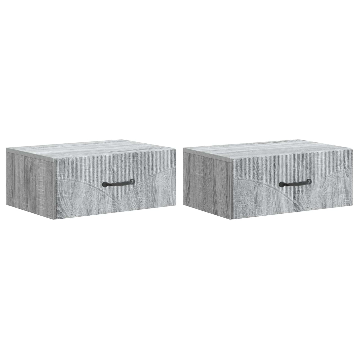 vidaXL Τοίχου Κρεμαστό Κομοδίνο 2 τμχ. Γκρι Sonoma 49 x 34,5 x 20 εκ.