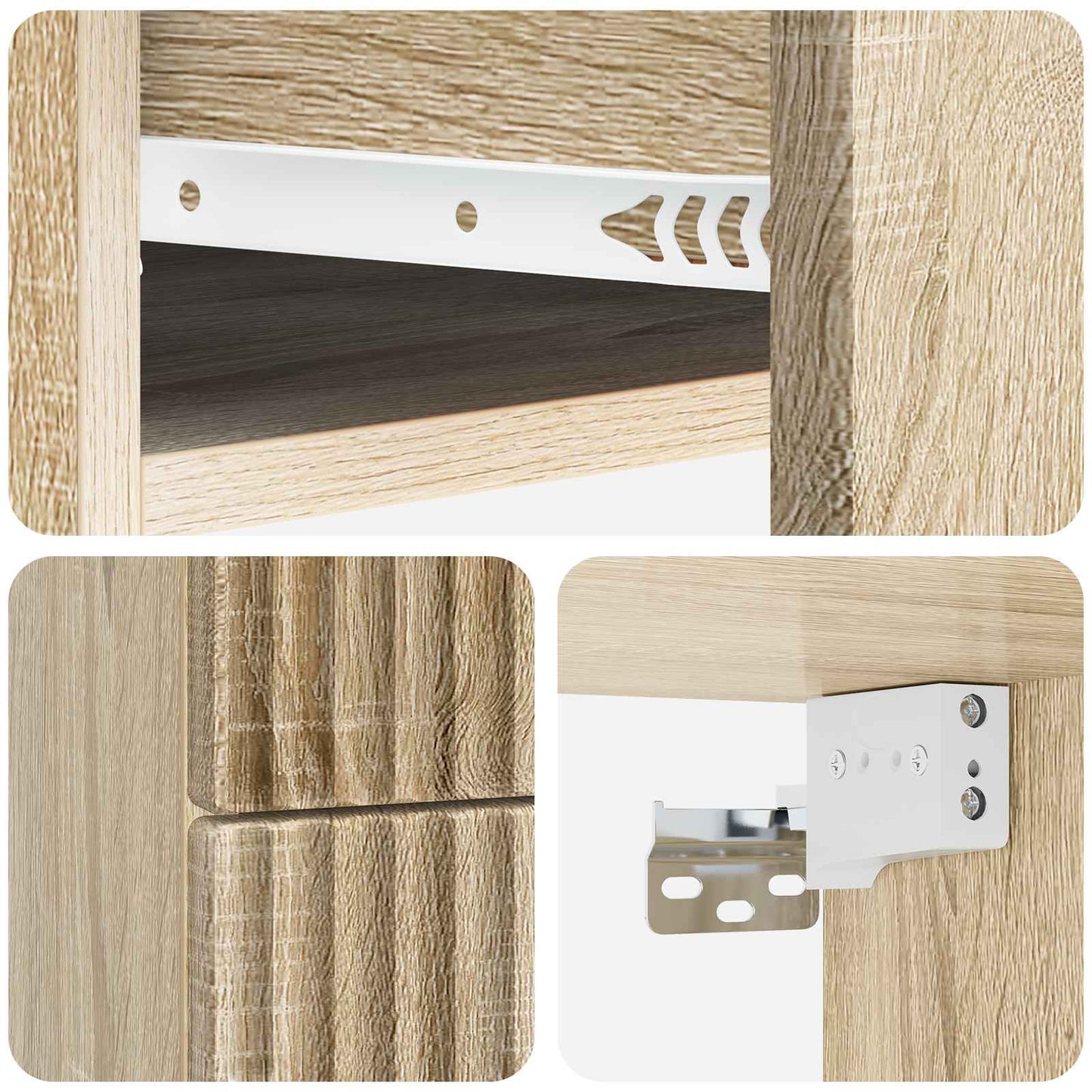 vidaXL Τοίχου Κρεμαστό Κομοδίνο 2 τμχ. Sonoma Δρυς 34,5 x 33 x 40 εκ