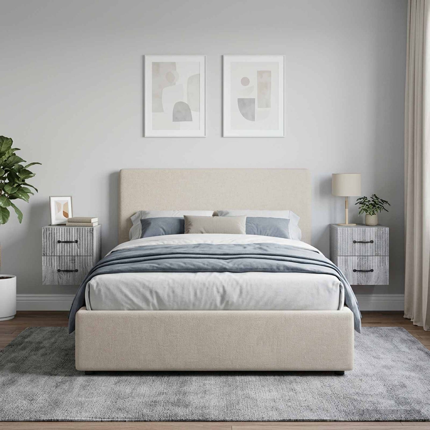 vidaXL Τοίχου Κρεμαστό Κομοδίνο 2 τμχ. Γκρι Sonoma 34,5 x 33 x 40 εκ