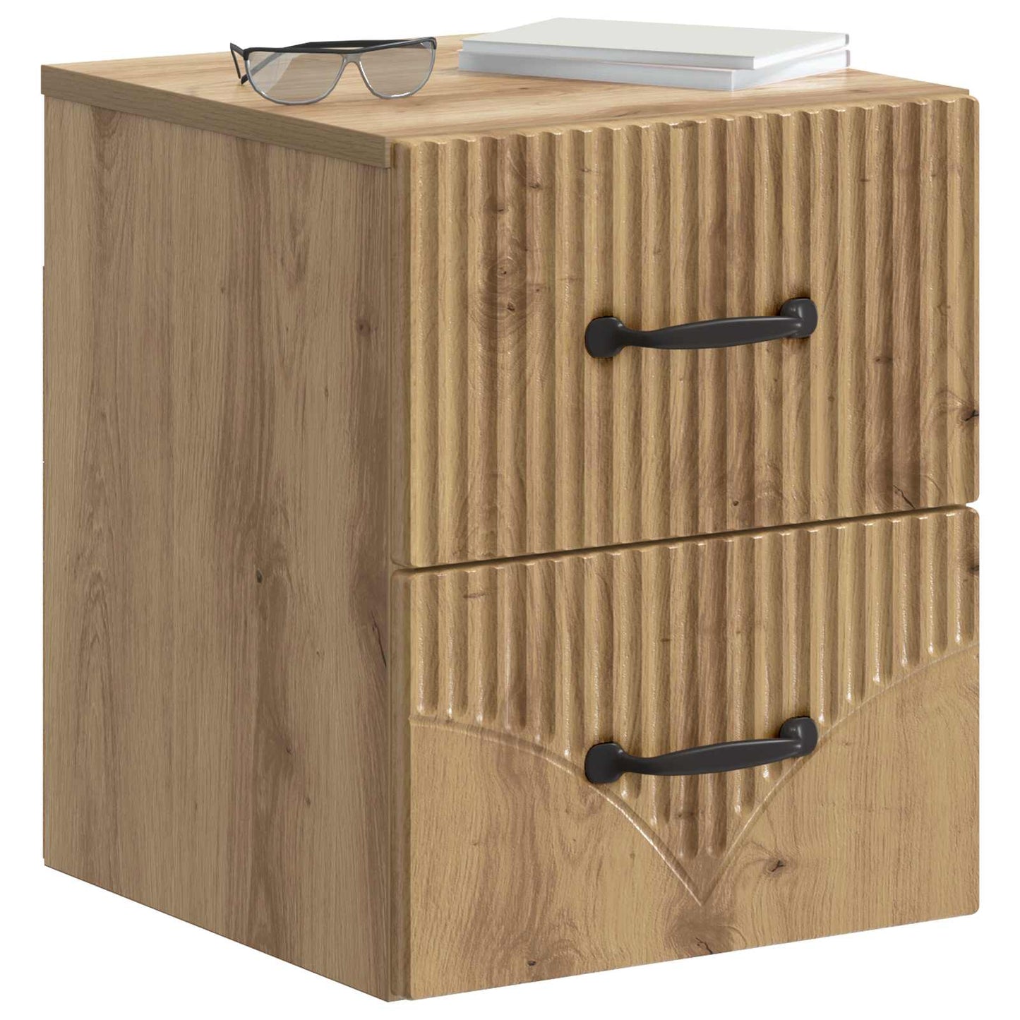 vidaXL Τοίχου Κρεμαστό Κομοδίνο 2 τμχ. Artisan Δρυς 34,5 x 33 x 40 εκ
