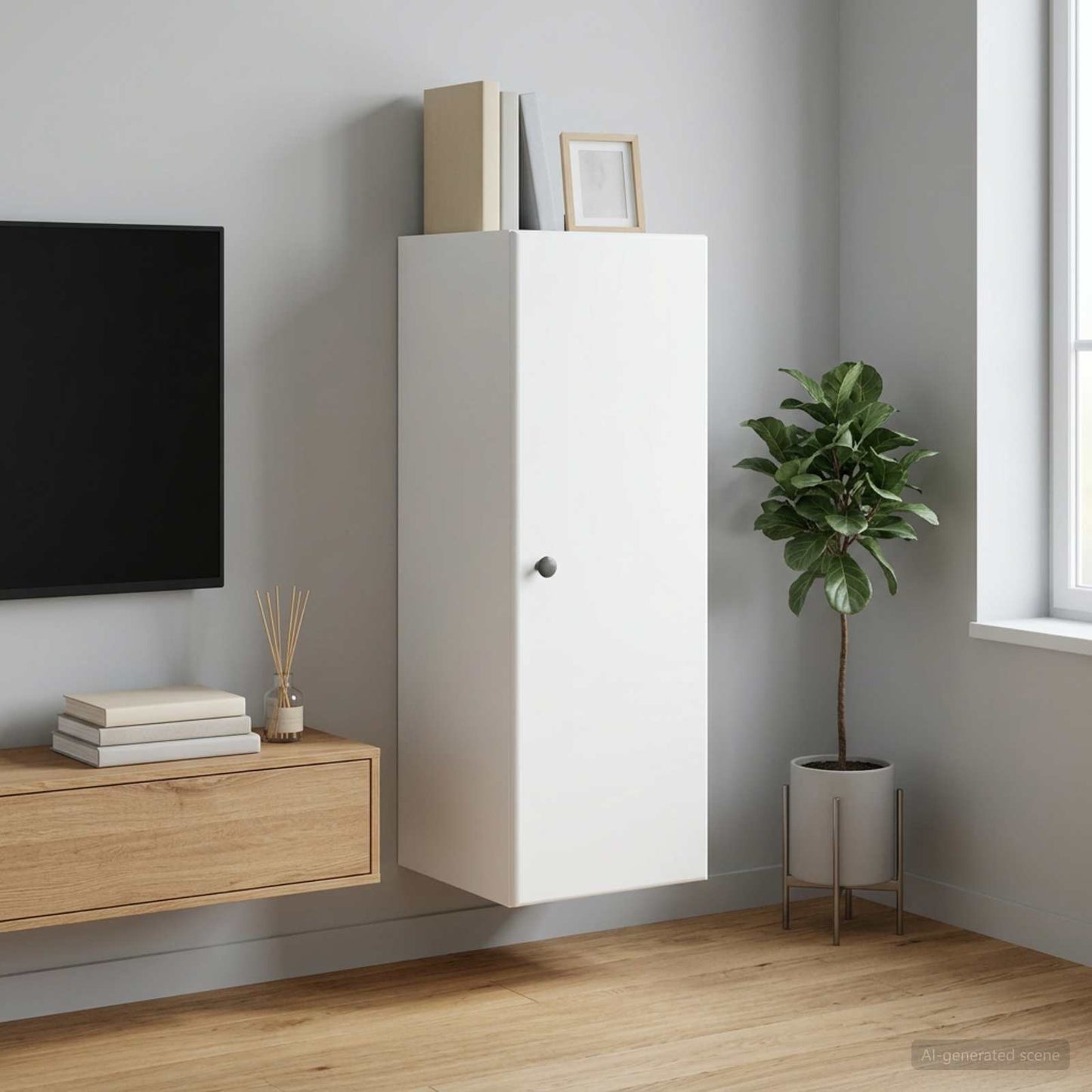 vidaXL Τοίχου Ντουλάπα Λευκό 33 x 34,5 x 90 εκ Επεξεργασμένο Ξύλο