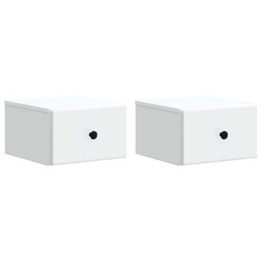 vidaXL Τοίχου Κρεμαστό Κομοδίνο 2 τμχ. Λευκό 34,5 x 33 x 20 εκ.