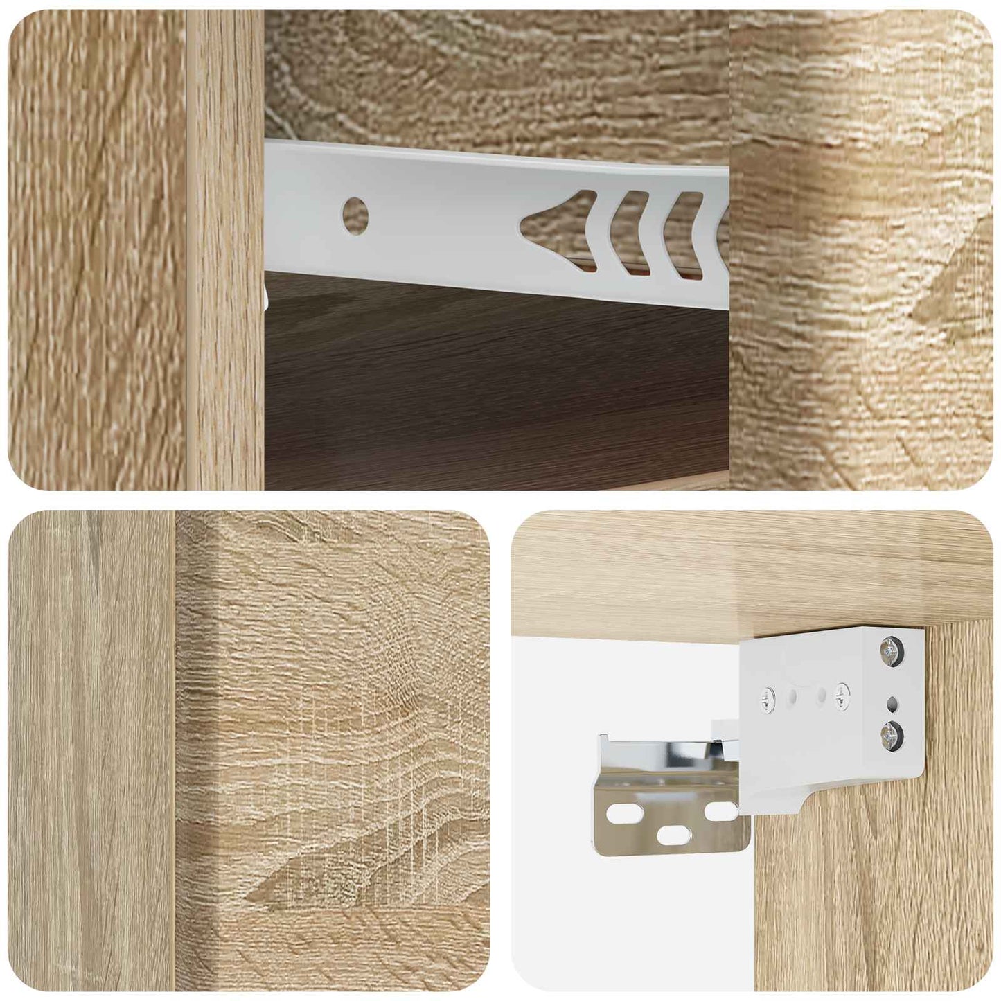 vidaXL Τοίχου Κρεμαστό Κομοδίνο 2 τμχ. Sonoma Δρυς 34,5 x 33 x 20 εκ.