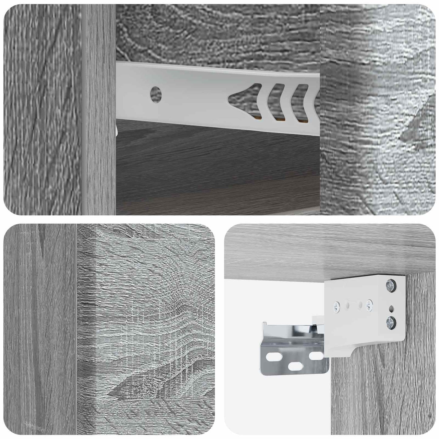 vidaXL Τοίχου Κρεμαστό Κομοδίνο 2 τμχ. Γκρι Sonoma 34,5 x 33 x 20 εκ.