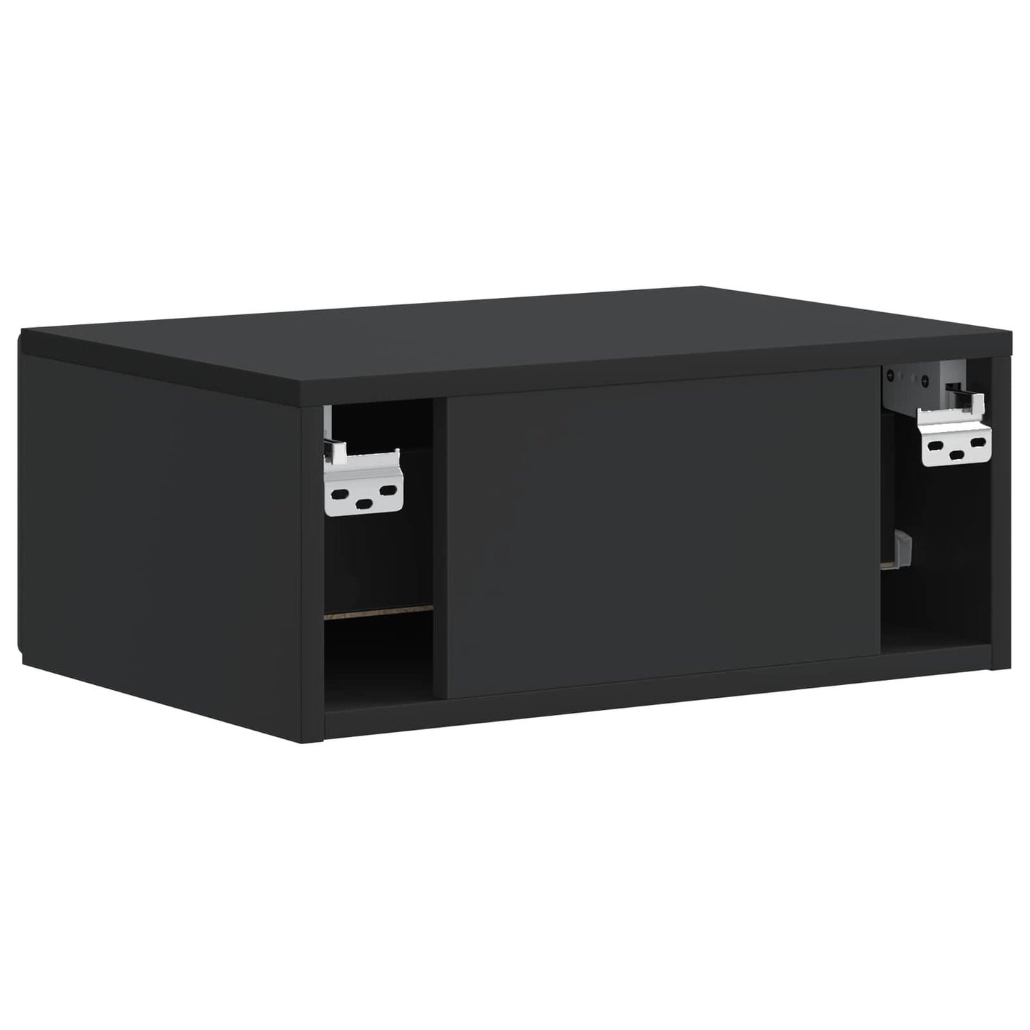 vidaXL Τοίχου Κρεμαστό Κομοδίνο 2 τμχ. Μαύρο 49 x 34,5 x 20 εκ.