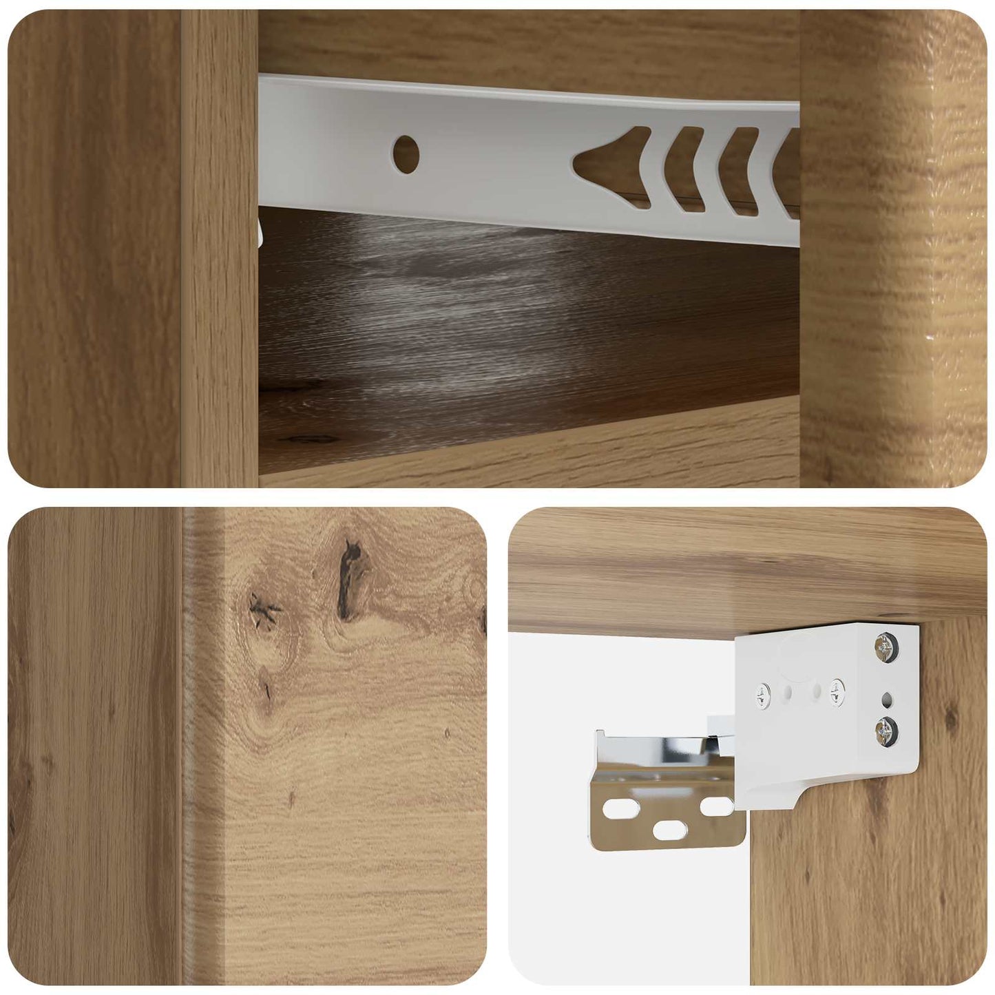 vidaXL Τοίχου Κρεμαστό Κομοδίνο 2 τμχ. Artisan Δρυς 49 x 34,5 x 20 εκ.