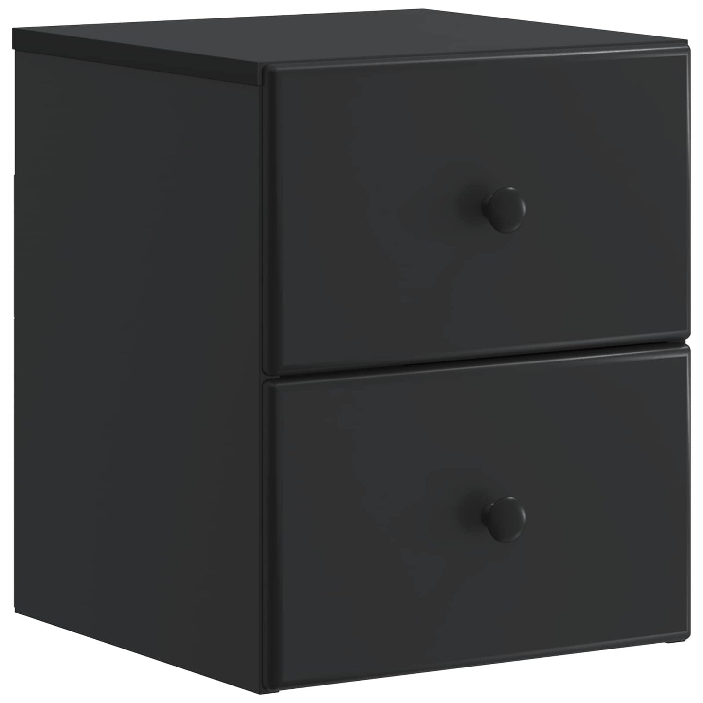 vidaXL Τοίχου Κρεμαστό Κομοδίνο 2 τμχ. Μαύρο 34,5 x 33 x 40 εκ
