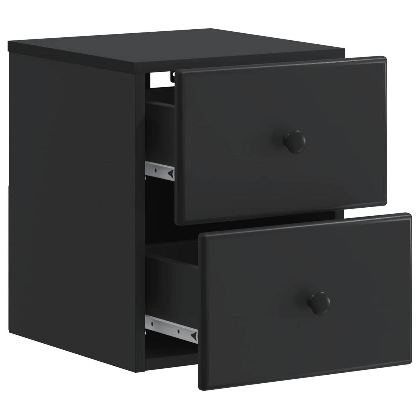 vidaXL Τοίχου Κρεμαστό Κομοδίνο 2 τμχ. Μαύρο 34,5 x 33 x 40 εκ