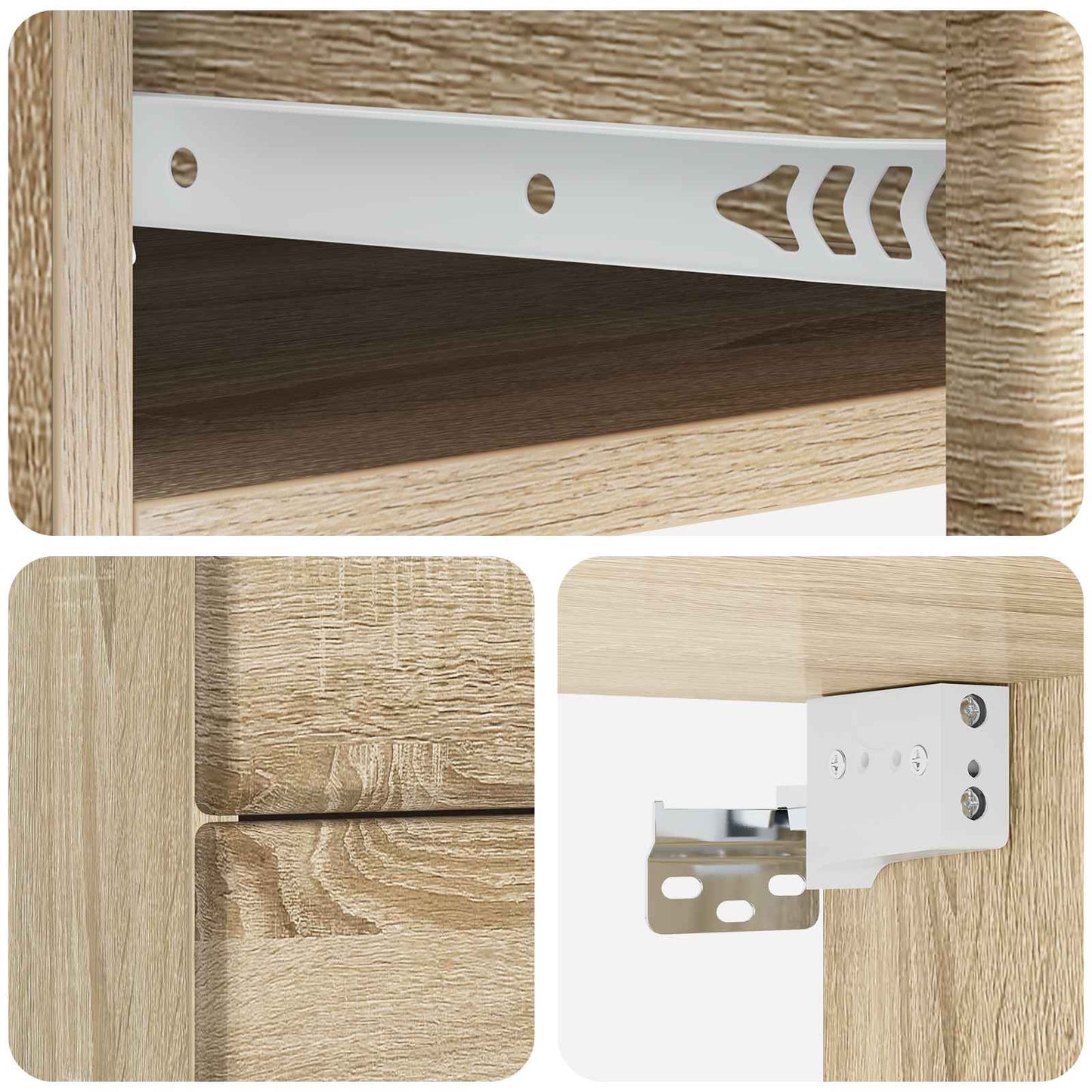 vidaXL Τοίχου Κρεμαστό Κομοδίνο 2 τμχ. Sonoma Δρυς 34,5 x 33 x 40 εκ