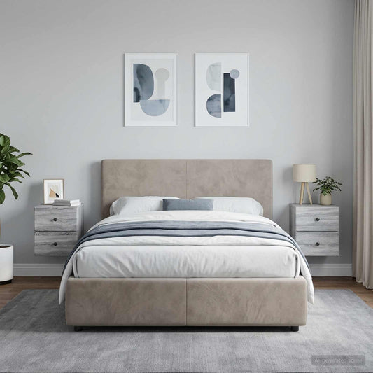vidaXL Τοίχου Κρεμαστό Κομοδίνο 2 τμχ. Γκρι Sonoma 34,5 x 33 x 40 εκ