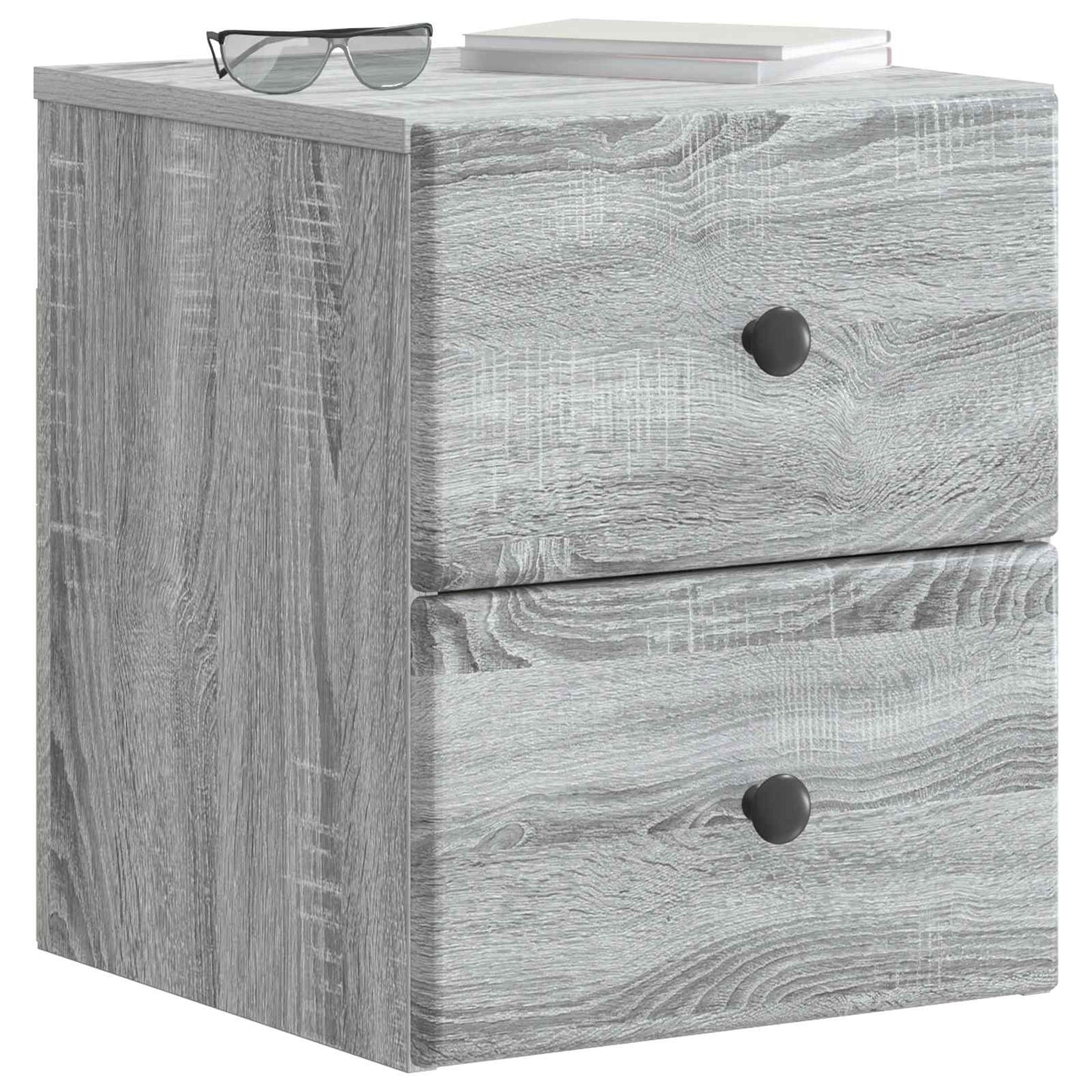 vidaXL Τοίχου Κρεμαστό Κομοδίνο 2 τμχ. Γκρι Sonoma 34,5 x 33 x 40 εκ