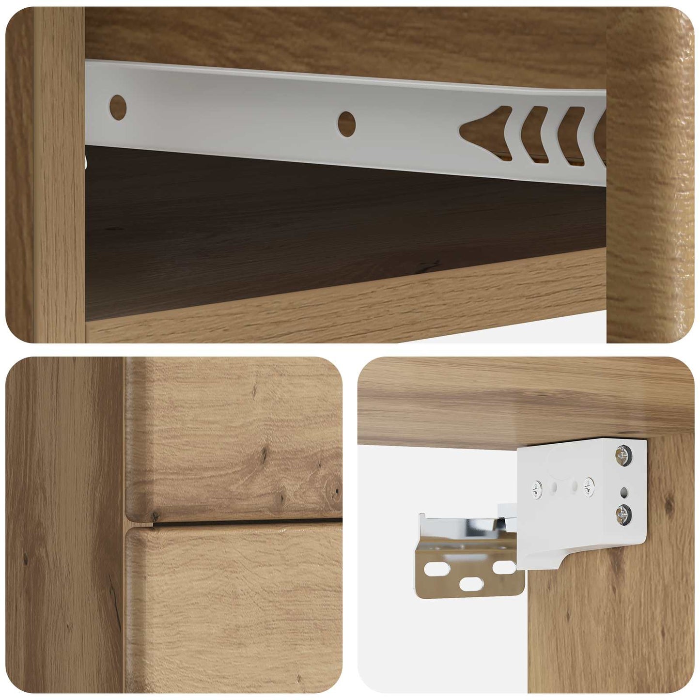 vidaXL Τοίχου Κρεμαστό Κομοδίνο 2 τμχ. Artisan Δρυς 34,5 x 33 x 40 εκ