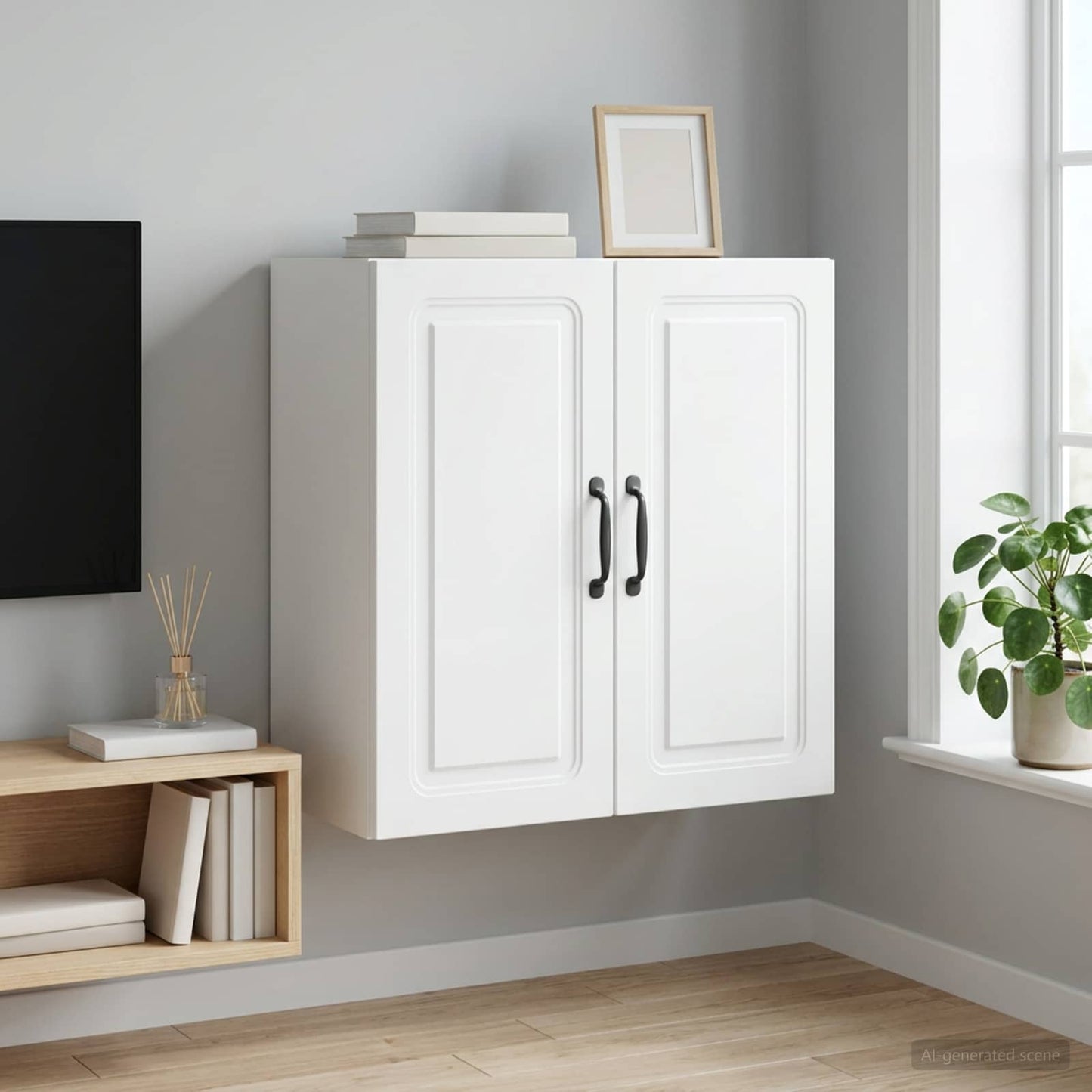 vidaXL Τοίχου Ντουλάπα 59 x 31 x 60 εκ Επεξεργασμένο Ξύλο Λευκό