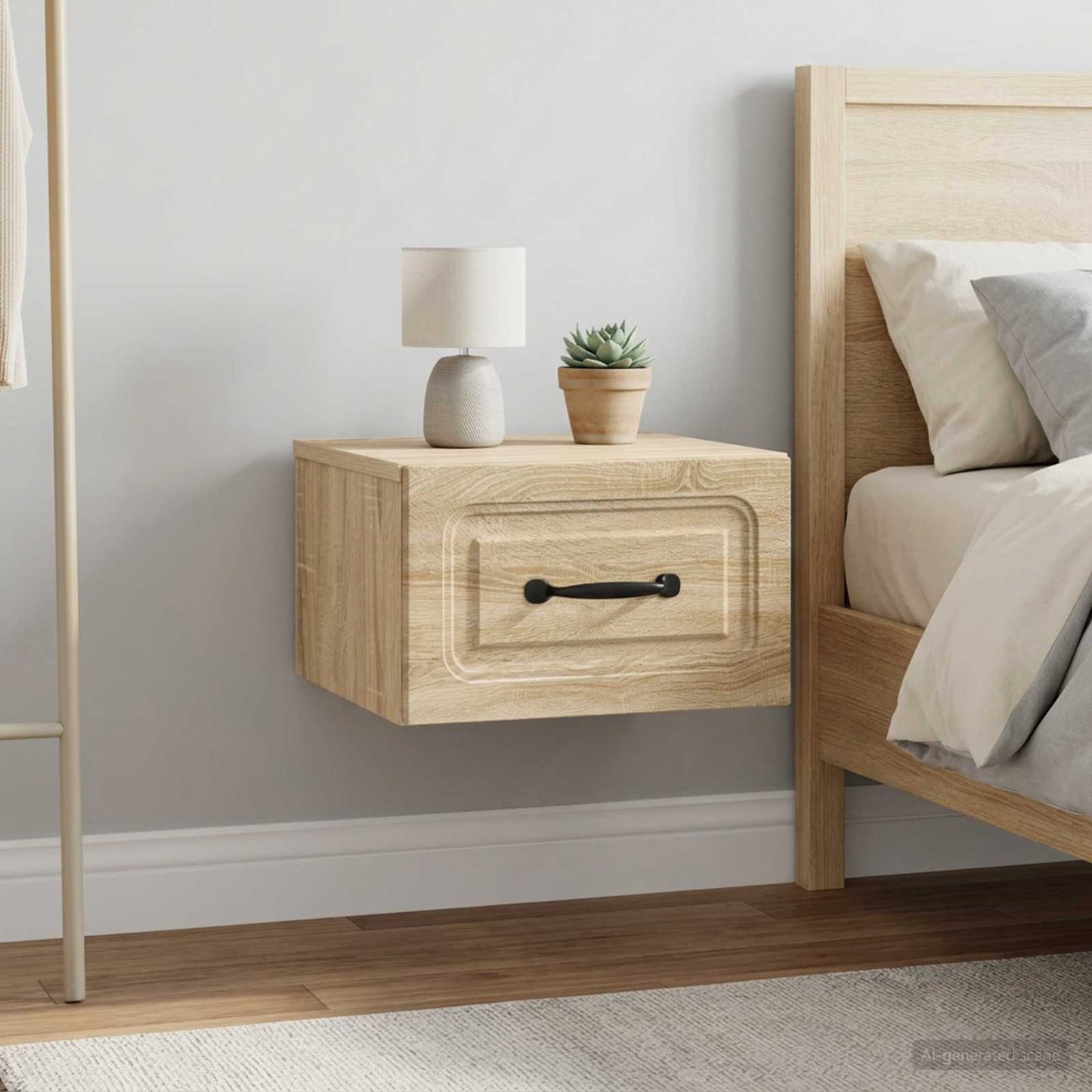 vidaXL Τοίχου Κρεμαστό Κομοδίνο 2 τμχ. Sonoma Δρυς 34,5 x 33 x 20 εκ.