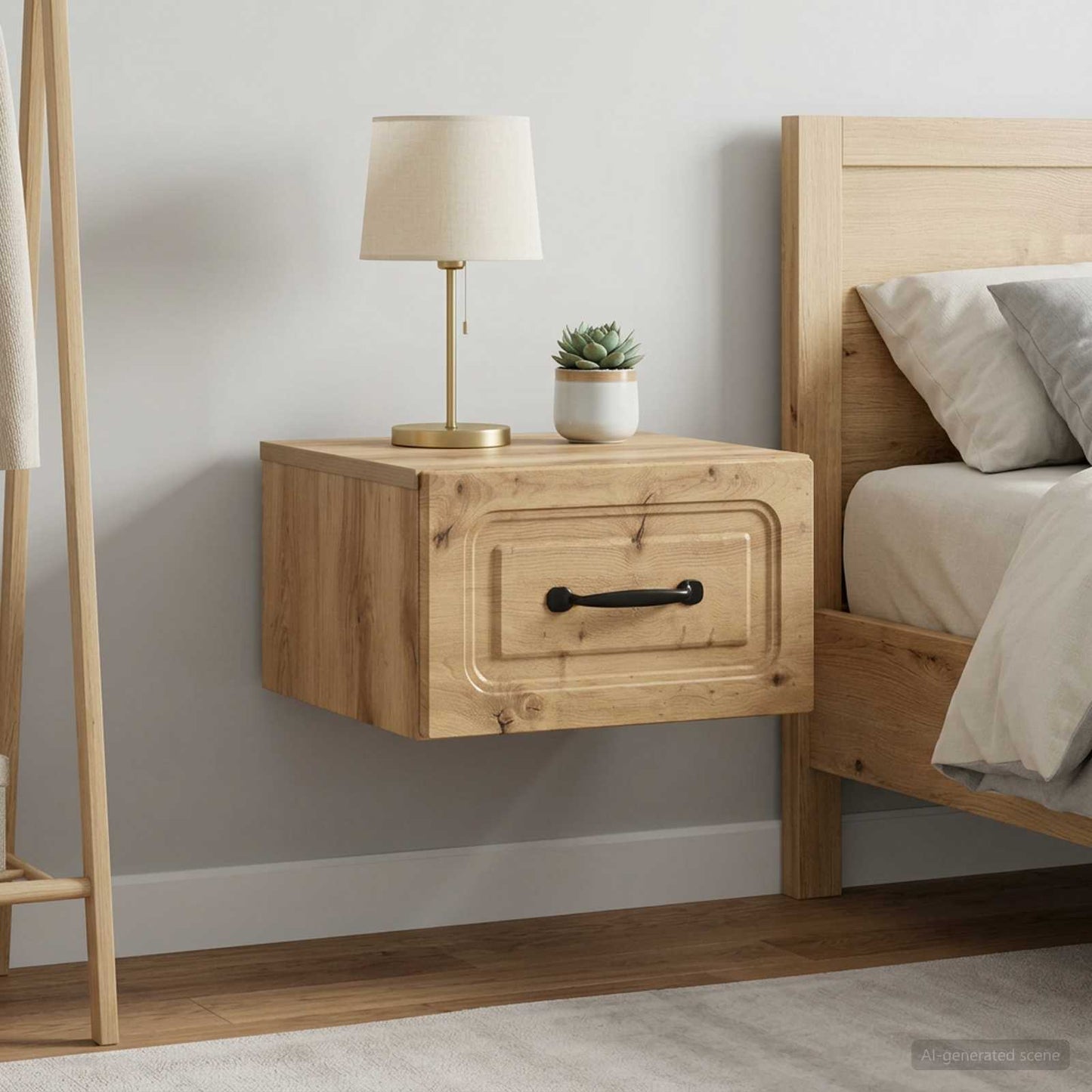 vidaXL Τοίχου Κρεμαστό Κομοδίνο 2 τμχ. Artisan Δρυς 34,5 x 33 x 20 εκ.