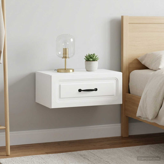 vidaXL Τοίχου Κρεμαστό Κομοδίνο 2 τμχ. Λευκό 49 x 34,5 x 20 εκ.