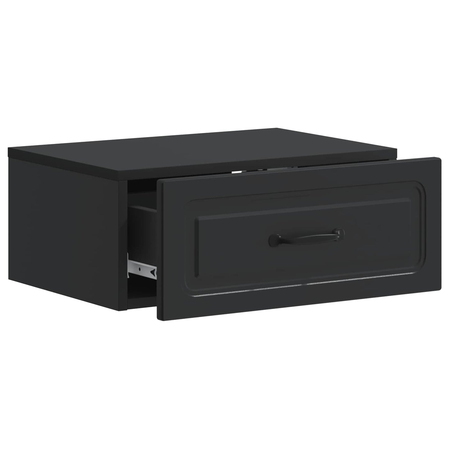 vidaXL Τοίχου Κρεμαστό Κομοδίνο 2 τμχ. Μαύρο 49 x 34,5 x 20 εκ.