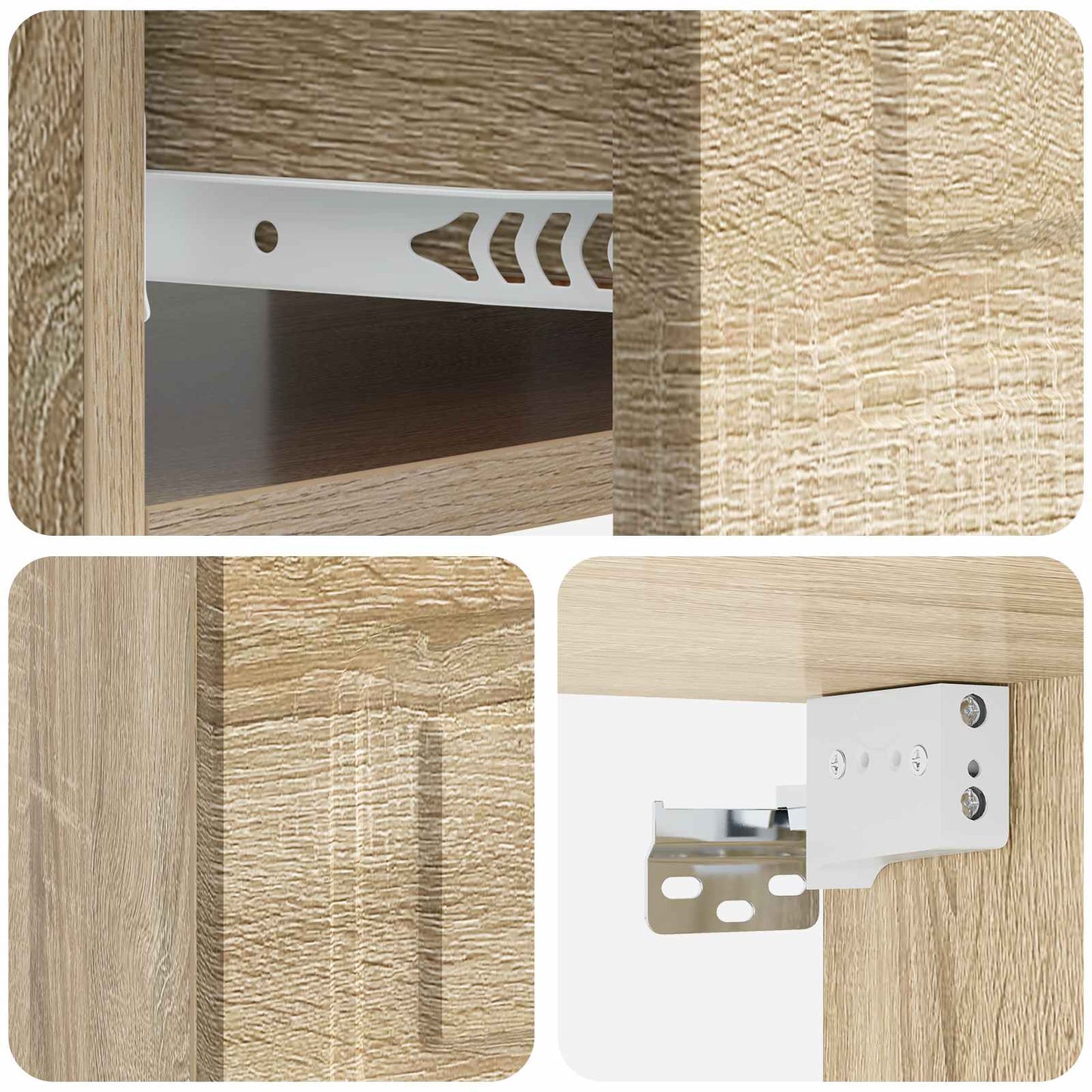 vidaXL Τοίχου Κρεμαστό Κομοδίνο 2 τμχ. Sonoma Δρυς 49 x 34,5 x 20 εκ.