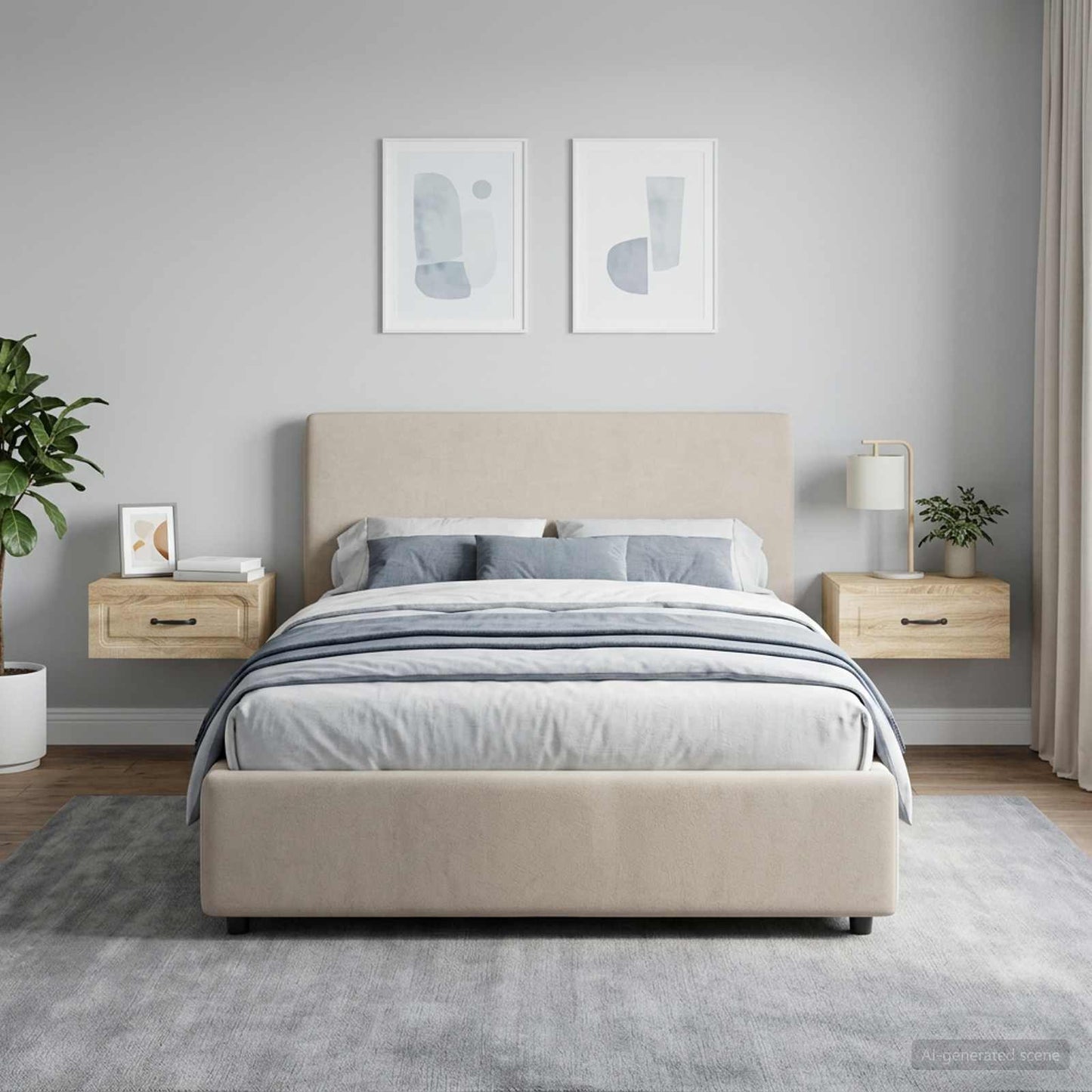 vidaXL Τοίχου Κρεμαστό Κομοδίνο 2 τμχ. Sonoma Δρυς 49 x 34,5 x 20 εκ.
