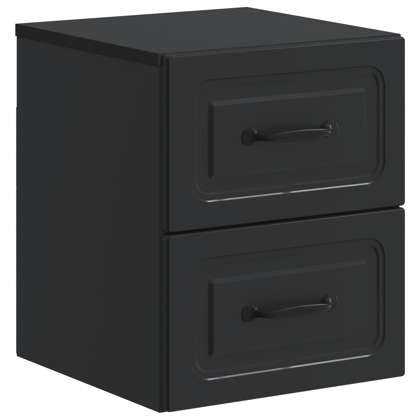 vidaXL Τοίχου Κρεμαστό Κομοδίνο 2 τμχ. Μαύρο 34,5 x 33 x 40 εκ