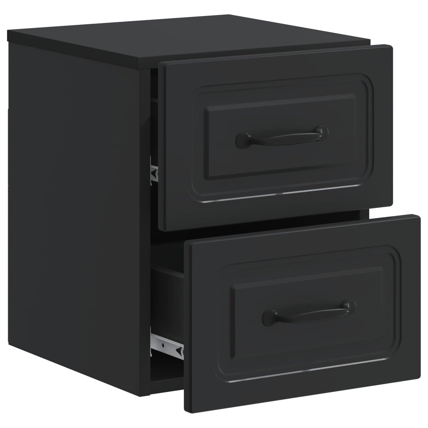 vidaXL Τοίχου Κρεμαστό Κομοδίνο 2 τμχ. Μαύρο 34,5 x 33 x 40 εκ