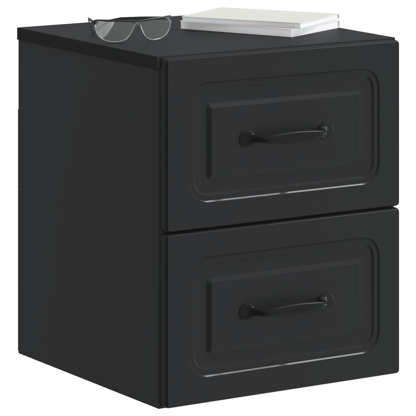 vidaXL Τοίχου Κρεμαστό Κομοδίνο 2 τμχ. Μαύρο 34,5 x 33 x 40 εκ